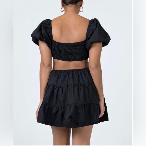Mini Open Back Black Dress, Size M - Picture 3 of 7